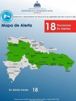 COE aumenta a 18 el número de provincias bajo alerta verde por aguaceros