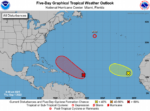Se forma la depresión tropical número 5 en el Atlántico