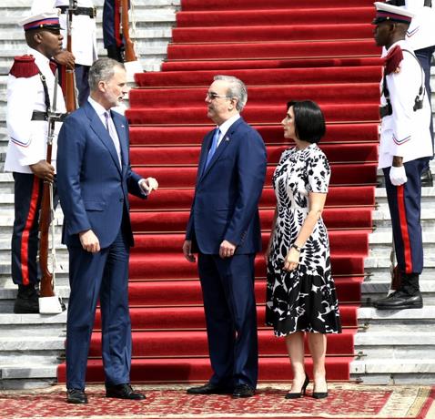 Presidente Abinader recibe al Rey de España Felipe VI