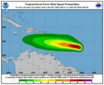 La incidencia indirecta de la tormenta Bret empezaría a sentirse en el país el viernes