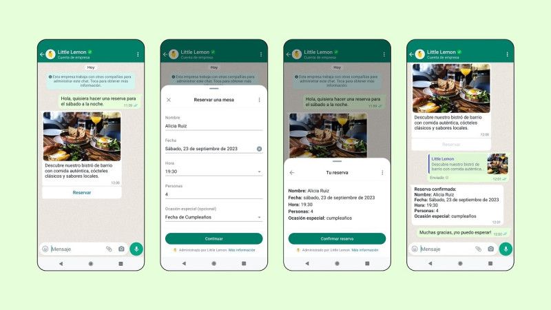 WhatsApp Business permitirá verificar cuentas de empresas e incorporar experiencias de reserva en el chat