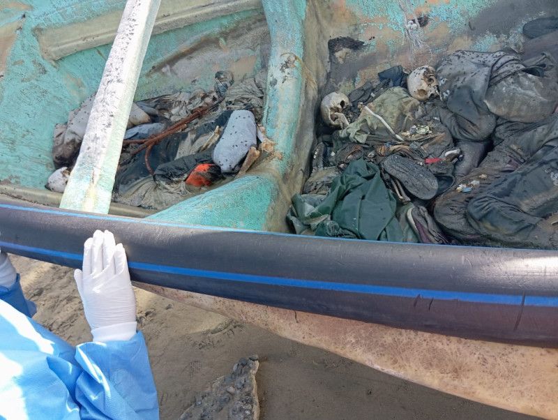 ¿Cómo es la evaluación a las osamentas encontradas en embarcación en Río San Juan?