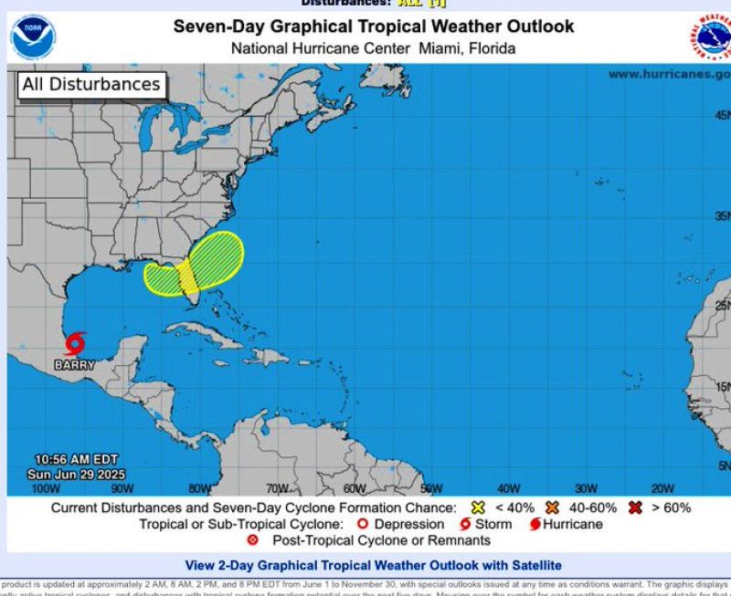 Se forman las tormentas tropicales Flossie y Barry