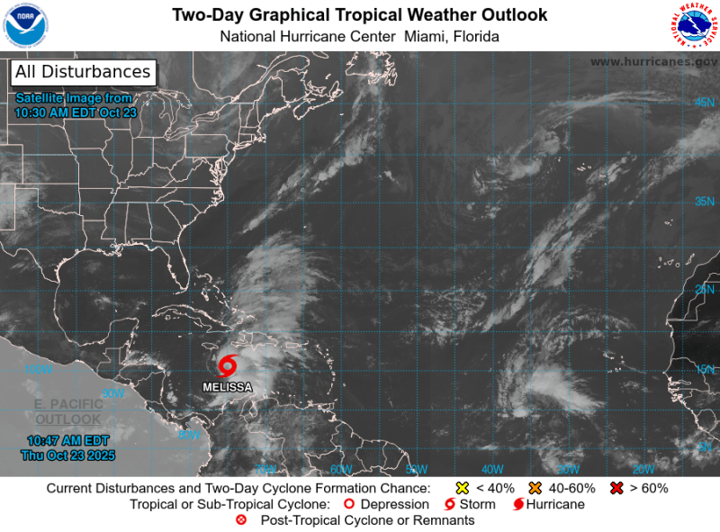 CNH pone en alerta a República Dominicana, Puerto Rico, Cuba, Haití tras fortalecimiento de Melissa CNH pone en alerta a República Dominicana, Puerto Rico, Cuba, Haití tras fortalecimiento de Melissa