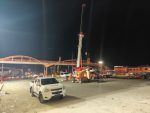 Pasadas las 6:00 de la mañana de este lunes continúa el desmonte del puente del kilómetro 9