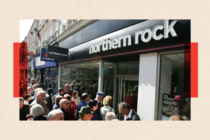 En 2007 se formaron enormes colas en las sucursales de Northern Rock, ya que la gente intentaba retirar su dinero.