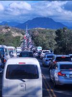 Conductores reportan taponamiento en salida de circunvalación Baní