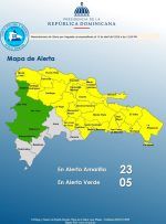 El Distrito Nacional y otras 22 provincias siguen en alerta amarilla por vaguada