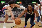Mitchell iguala récord de playoffs con 39 puntos en una mitad y Cavs vencen a Pistons