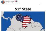 Trump publica un mapa con Venezuela pintada con la bandera de EEUU y como 51º estado