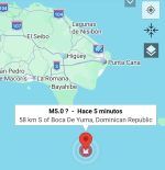 Sismo de magnitud 5.0 se registra al sur de Boca de Yuma y es sentido en Santo Domingo