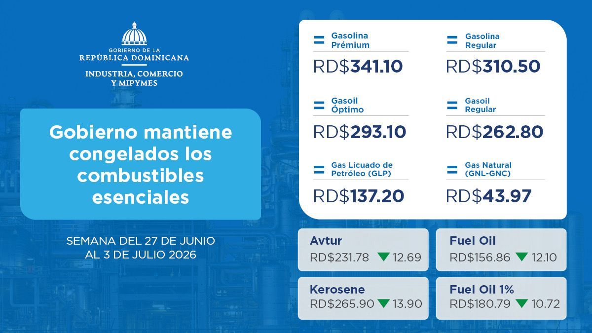 Gobierno congela precios de combustibles principales