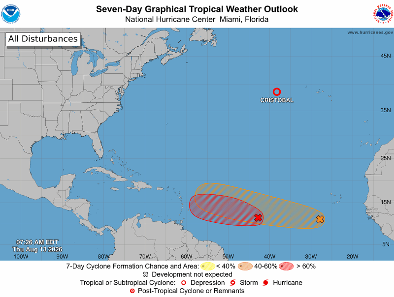 Centro de Huracanes vigila onda tropical en el Atlántico con 80% de convertir en ciclón en 48 horas Centro de Huracanes vigila onda tropical en el Atlántico con 80% de convertir en ciclón en 48 horas