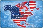 Trump comparte mapa con bandera de EE. UU. sobre México, Caribe y Canadá