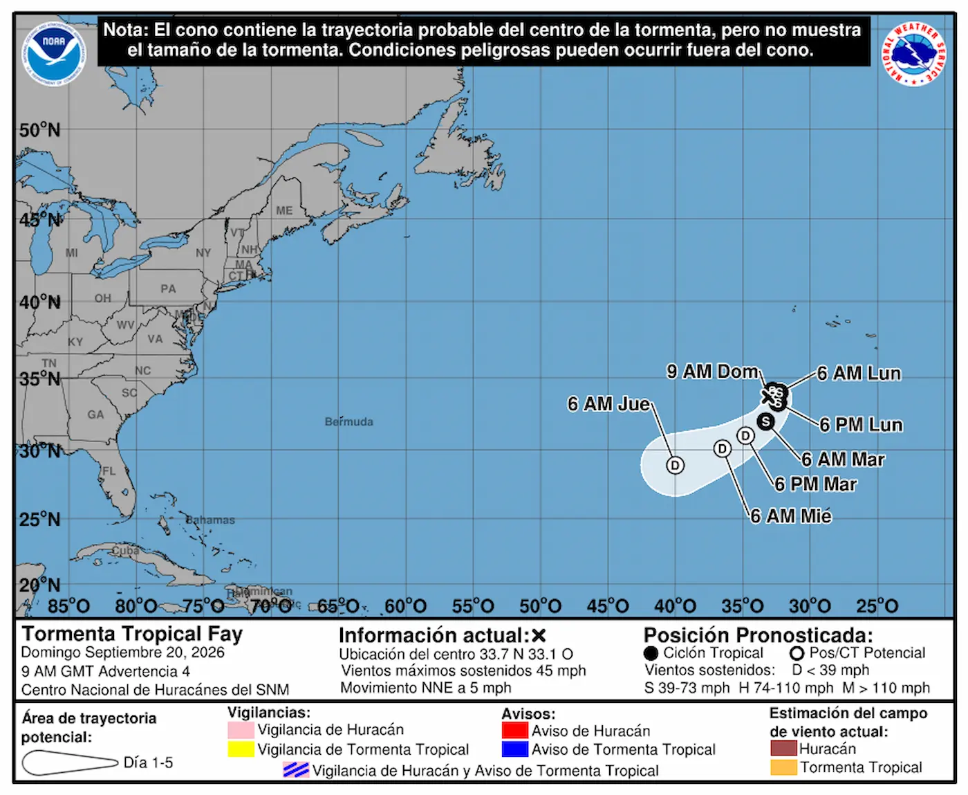 Tormenta Tropical Fay se forma en Atlántico, lejos de República Dominicana Tormenta Tropical Fay se forma en Atlántico, lejos de República Dominicana