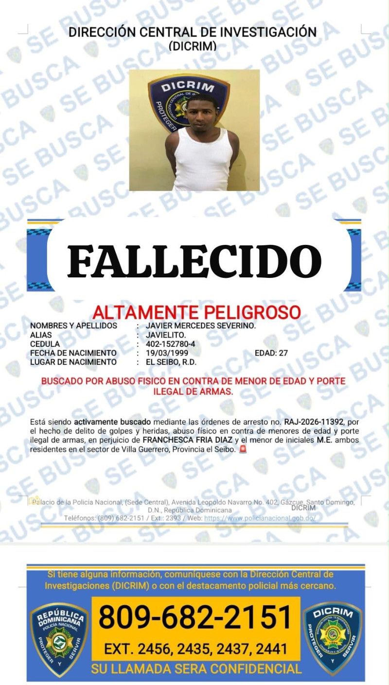 Policía mata a presunto delincuente en El Seibo durante “persecución” Policía mata a presunto delincuente en El Seibo durante “persecución”