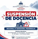 Suspenden docencia este lunes en Barahona y Pedernales por lluvias